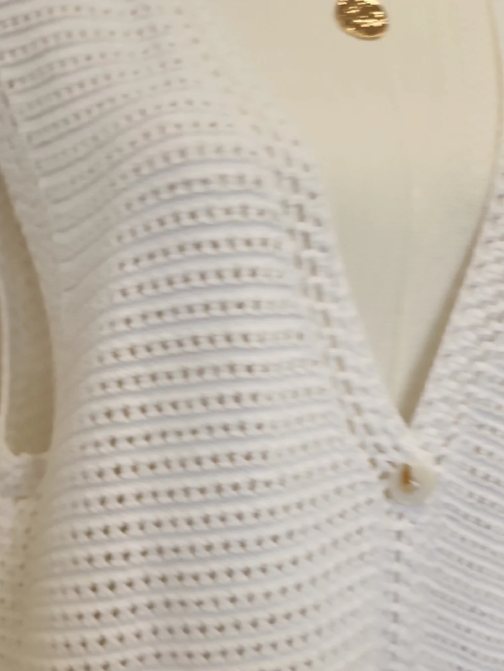 Sincerely Jules White Crochet Knit Button Front Sweater Vest Size Large